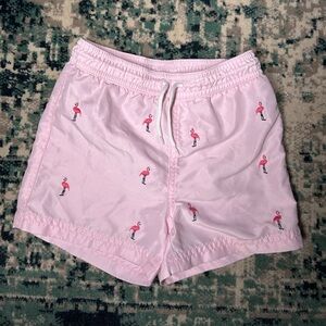 Janie and Jack Pink Flamingo Summer Swim Shorts